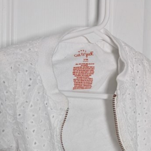 Cat & Jack Eyelet White Zip Jacket 6-9m - Picture 9 of 9